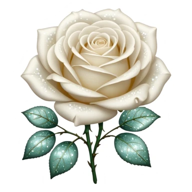 Glitter White Roses sticker