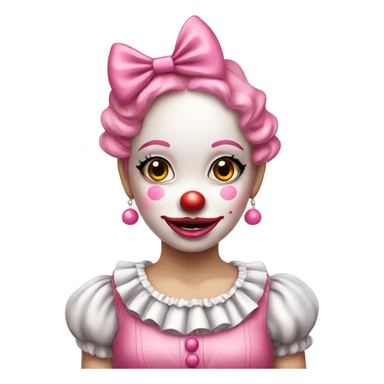 Pretty Pink clown girl with bows  sticker