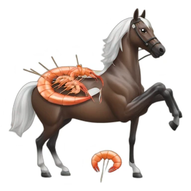Race horse grilling shrimp skewers sticker