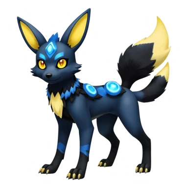 Exotic Gothic Cool Lucario-Umbreon-Fusion-Hybrid-Creature, 4 legs sticker