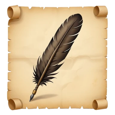 feather quill writing on paper sticker