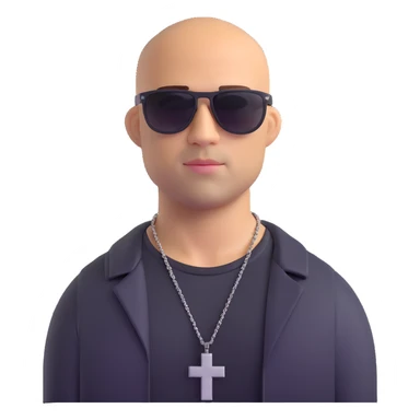 Dominic Toretto from Fast and Furious with sunglasses and cross necklace sticker