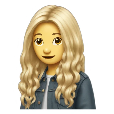 Rat standing with long blond hair sticker