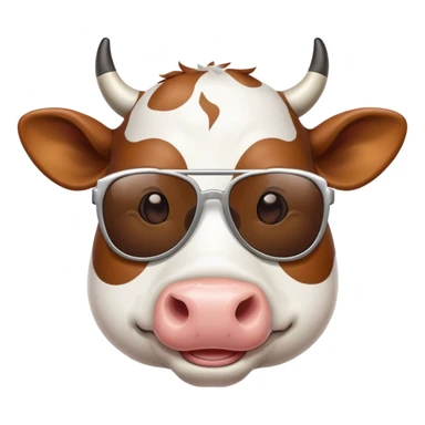 cow wearing sunglasses sticker