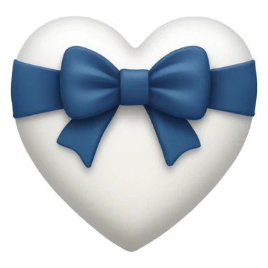 Navy white heart with a blue bow  sticker