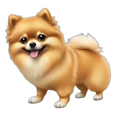 a pomeranian on a snowboard sticker