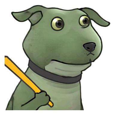 Dog with wand sticker
