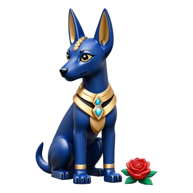  Short-eared Lego Black lapis rose-gold beautiful female anubis puppy floor statue posed  sticker