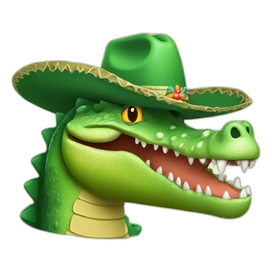 Crocodile wearing a sombrero sticker