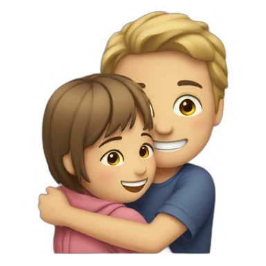 boy and girl hug sticker