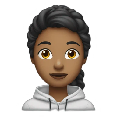 Black ladie using lacoste hoodie sticker