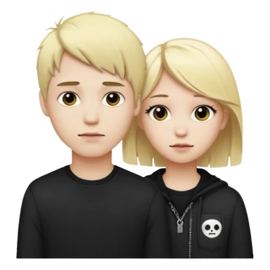 emo boy with blonde girl  sticker