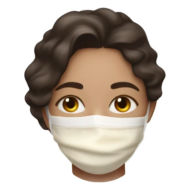 pretty brunette sleeping with cream coloured face mask soft textures and ethereal glow sticker