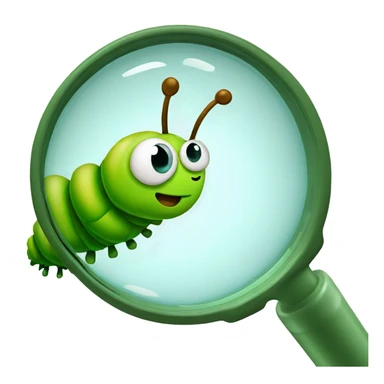 caterpillar magnifying glass sticker