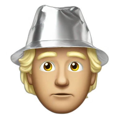 Trump with tinfoil hat on sticker