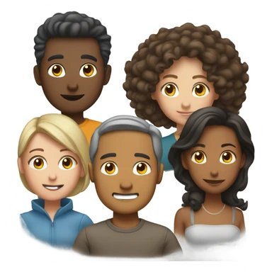 Core diverse group 5 people, 2 men 3 women sticker