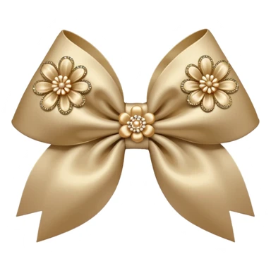 beige flower bow with glitter sticker