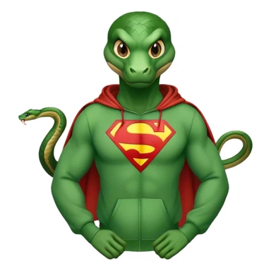 Snake wearing Superman hoodie sticker