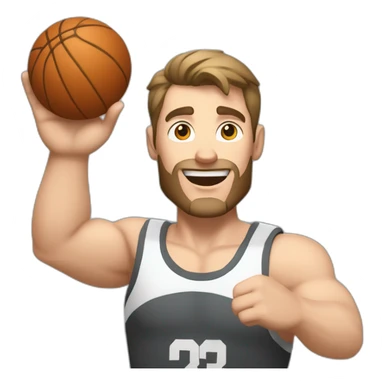 Close up Actively gesturing  with hands Pale skinned Fit Man With the biceps and brown hair in dark gray Sleeveless Mike, black oversize sports shorts, watch and white Sneakers sticker