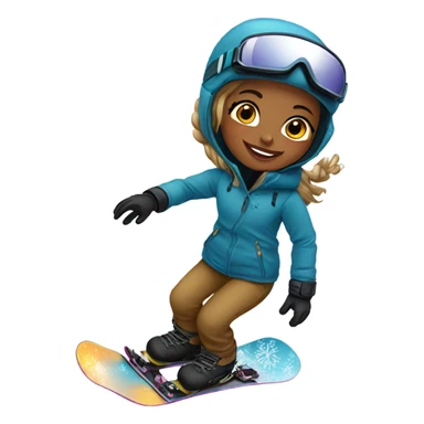 Snowboarding babe sticker