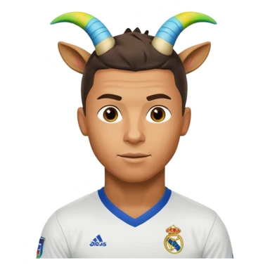 I want Ronaldo in Madrid and something over his head saying GOAT sticker