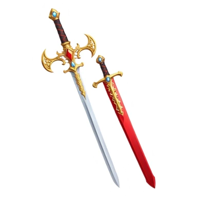 fiery royal golden sword with red blade sticker