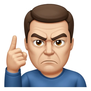 angry man pointing fingure at himself sticker