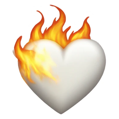 white fire heart sticker