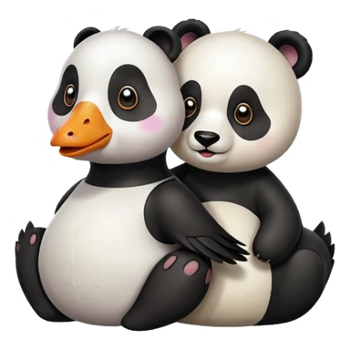 Goose and panda mix colourful  sticker
