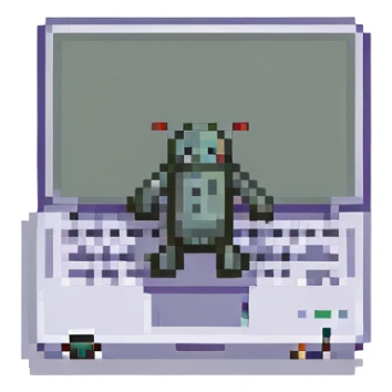 Laptop with tiny legs running away sticker