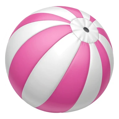 beach ball with pink and white stripes, playful and vibrant sticker