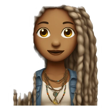 Hippie girl with dreads sticker