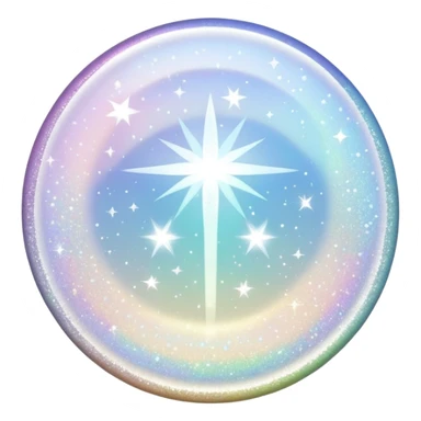 white glory glitter sticker