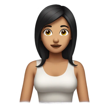 Latina girl with black hair shrugging  sticker