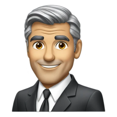 george clooney cartoon wearing suit sticker