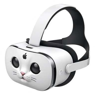Apple Vision Pro 999 VR headset with cat logo on it  sticker