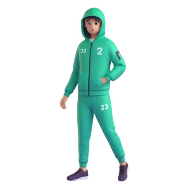 human player number 230 wearing green Squid Game tracksuit sticker