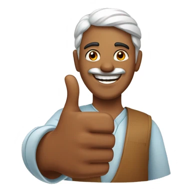Smiling Indian man showing thumbs up  sticker