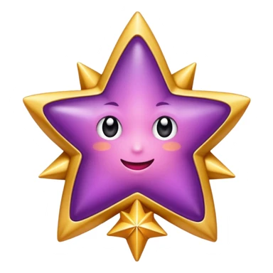 Quiero un emeji de estrella, pero que la estrella sea de oro rosa y brilli brilli con chispitas moradas sticker