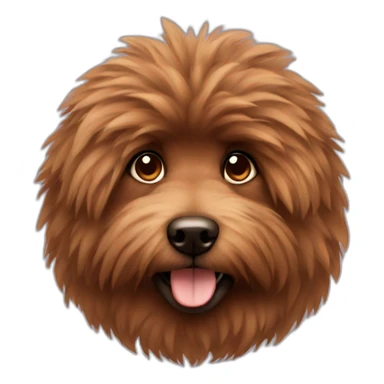 Brown fluffy furry dog sticker