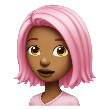 Crosseyed girl with pink hair sticking her tounge out sticker