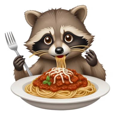 raccoon spaghetti sticker