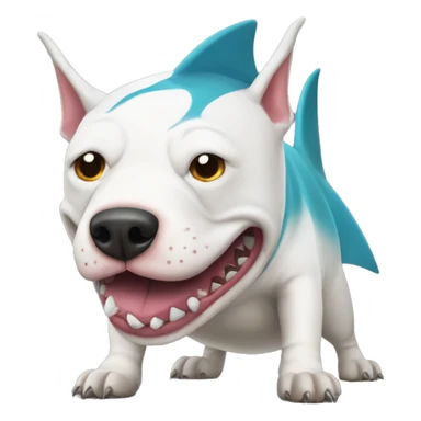 Bull terrier shark costume angry   sticker