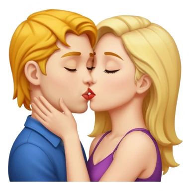 Two people kissing passionately sticker
