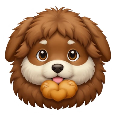 Brown fluffy puppy  sticker