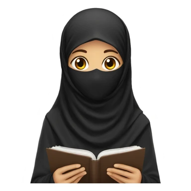 Girl in niqab reading quran  sticker