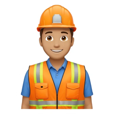 man in orange hi vis vest standing sticker