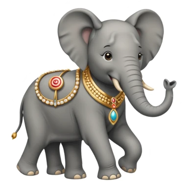 elephant walking out of target wearing jewelry sticker