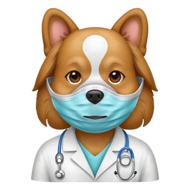 dog Wearing Medical Mask sticker