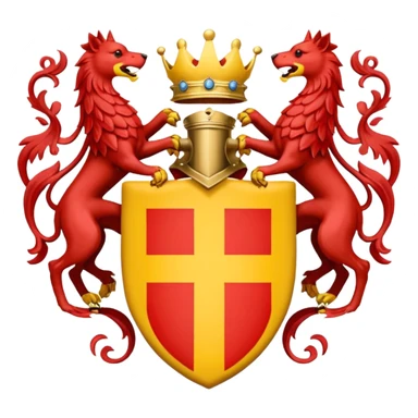 Simple yellow and red coat of arms sticker